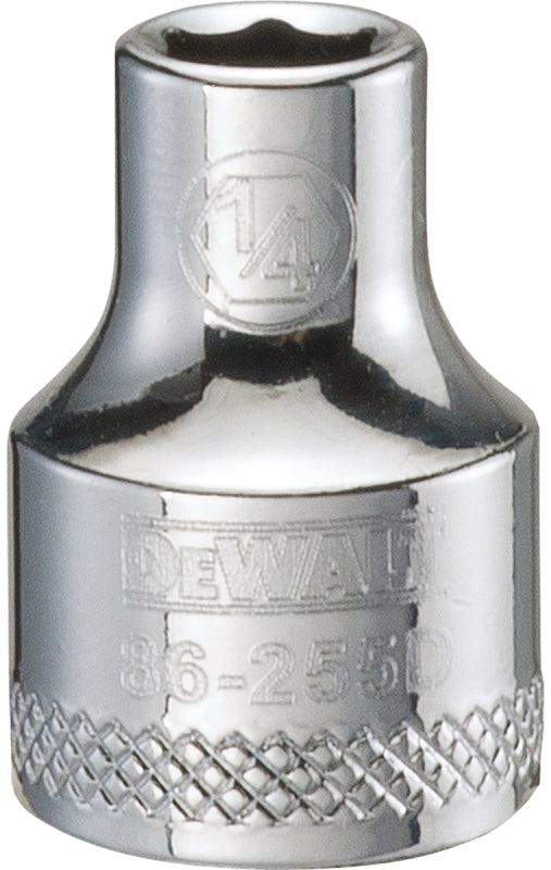 DEWALT DWMT86255OSP Drive Hand Socket, 1/4 in Socket, 3/8 in Drive, 6-Point, Steel, Polished Chrome Vanadium