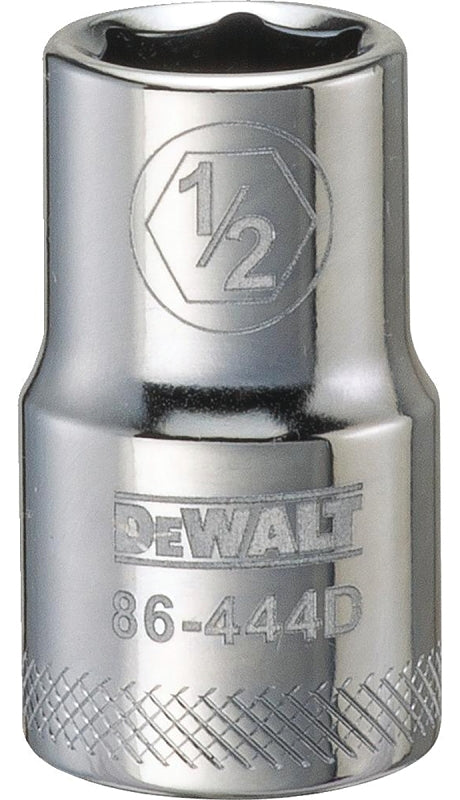 DEWALT DWMT86444OSP Drive Hand Socket, 1/2 in Socket, 1/2 in Drive, 6-Point, Steel, Polished Chrome Vanadium