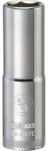 DEWALT DWMT88947OSP Drive Hand Socket, 5/8 in Socket, 1/2 in Drive, 6-Point, Steel, Polished Chrome Vanadium