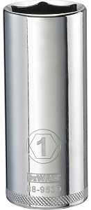DEWALT DWMT88953OSP Drive Hand Socket, 1 in Socket, 1/2 in Drive, 6-Point, Steel, Polished Chrome Vanadium