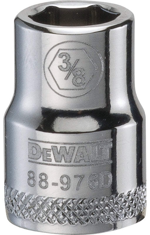DEWALT DWMT88976OSP Drive Hand Socket, 3/8 in Socket, 3/8 in Drive, 6-Point, Steel, Polished Chrome Vanadium