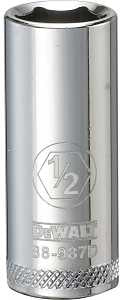DEWALT DWMT88987OSP Drive Hand Socket, 1/2 in Socket, 3/8 in Drive, 6-Point, Steel, Polished Chrome Vanadium