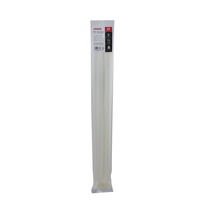 ProSource CT0921 Cable Tie, 25-9/16 inches, 180lb Tensile Strength, Self-Locking Locking, Nylon, White