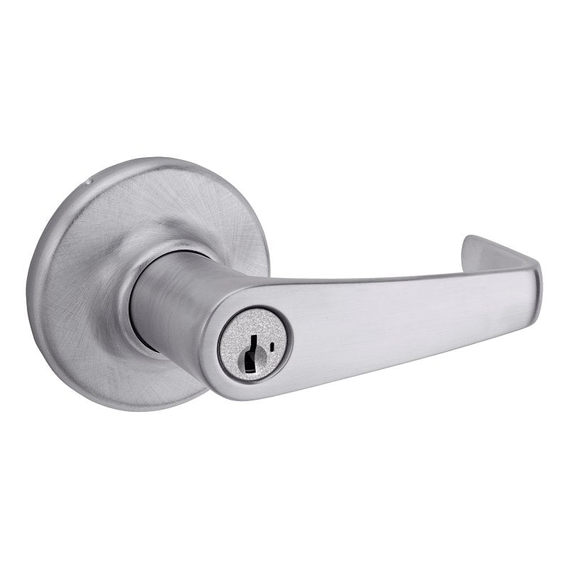 Kwikset 756KNL 26D S Entry Lever, Pushbutton Lock, Satin Chrome, Zinc, Residential, Re-Key Technology: SmartKey