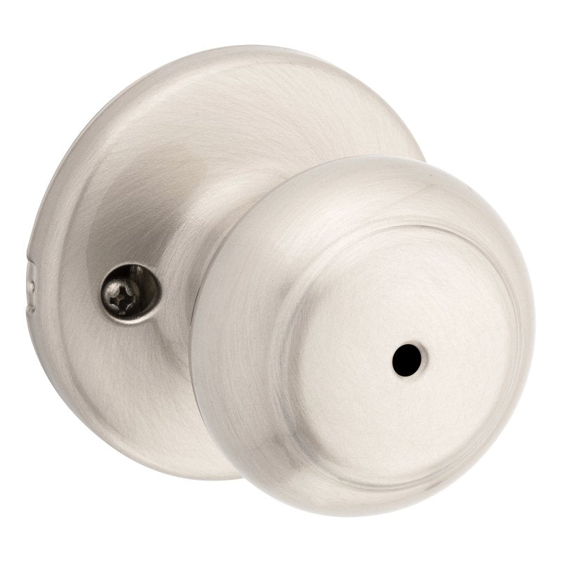 Kwikset 300CV 15 6AL RCS V1 Privacy Lockset, Cove, Round Design, Satin Nickel, Zinc, Silver, Reversible Hand