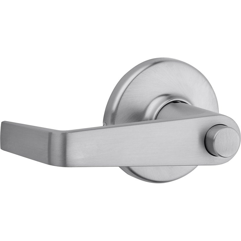 Kwikset 733KNL 26D RCAL UL Passage Door Lock, Pushbutton Lever Handle, Metal, Satin Chrome, 2-3/8, 2-3/4 in Backset