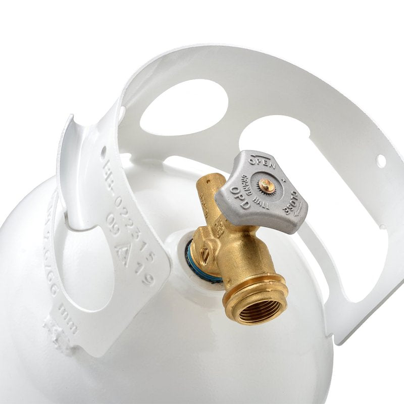 Flame King YSN5LB Cylinder with Overfill Protection Device, 5 lb Tank, Steel, White