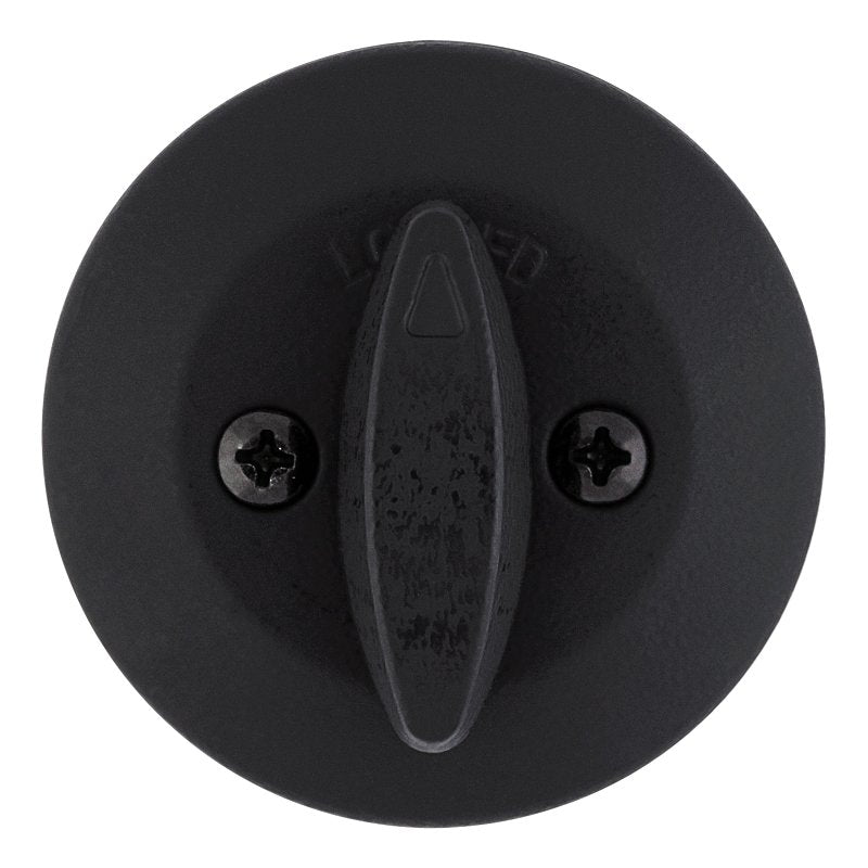 Kwikset 600 Series 660 514 SMT RCAL/5303 Deadbolt, 3 Grade, Keyed Key, Zinc, Matte Black, 2-3/8 to 2-3/4 in Backset