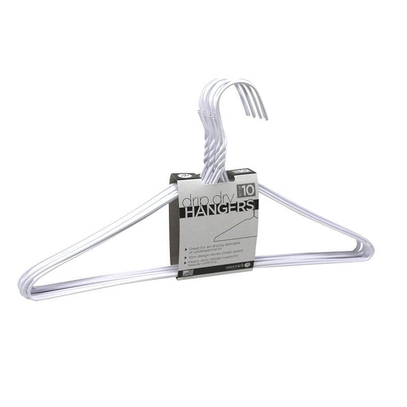 Merrick C53611-DH Drip Dry Hanger, White, 10/PK, Pack of 24