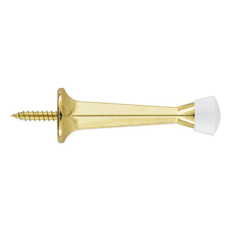 National Hardware V243 Series N830-536 Rigid Door Stop, 31/32 in Dia Base, 2-29/32 in Projection, Zinc, Brass