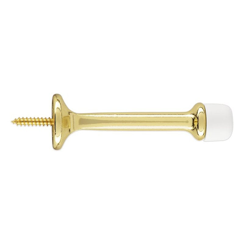National Hardware 236 Series N830-545 Rigid Door Stop, 31/32 in Dia Base, 3-1/16 in Projection, Zinc, Brass