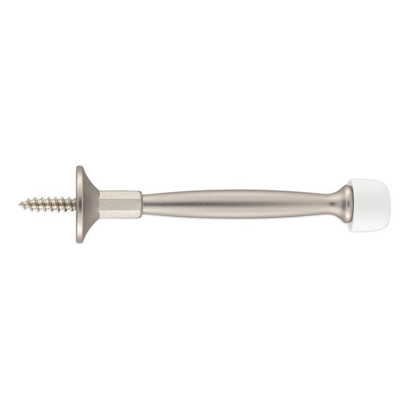 National Hardware 236 Series N830-550 Rigid Door Stop, 31/32 in Dia Base, 3-1/16 in Projection, Zinc, Satin Nickel