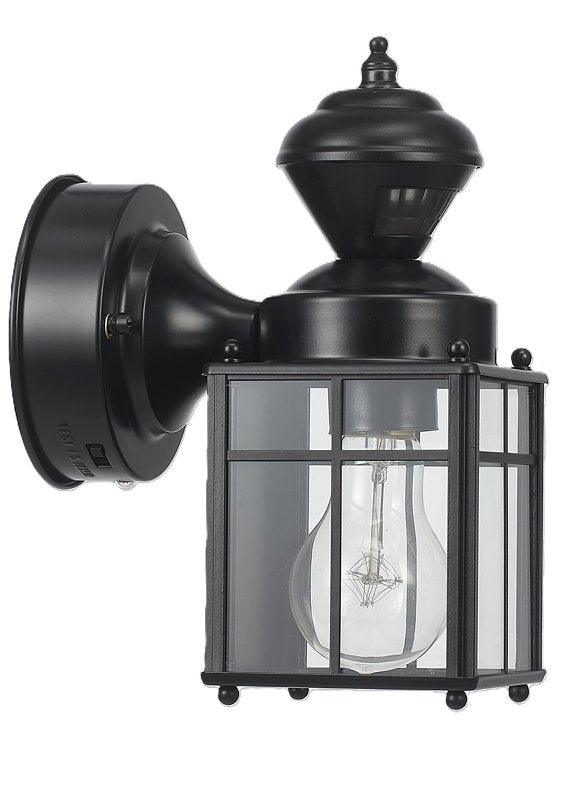 globe Franklin 60000001 Motion-Sensing Wall Lantern, LED, Black, Matte Black, Pack of 2