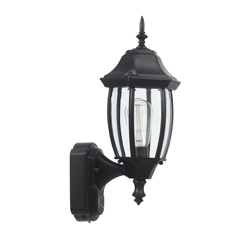 globe Ashford 60000002 Motion-Sensing Wall Lantern, LED, Black, Matte Black, Pack of 2