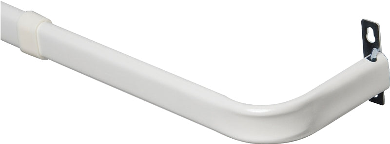 Kenney KN526 Curtain Rod, 1 in Dia, 28 to 48 in L, White