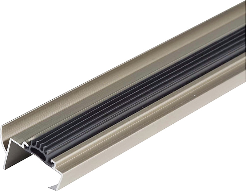 M-D DB003 Series 25710 Door Bottom with Drip Cap, 36 in L, 2.13 in W, 1-1/2 in H, Aluminum/Vinyl, Satin Nickel