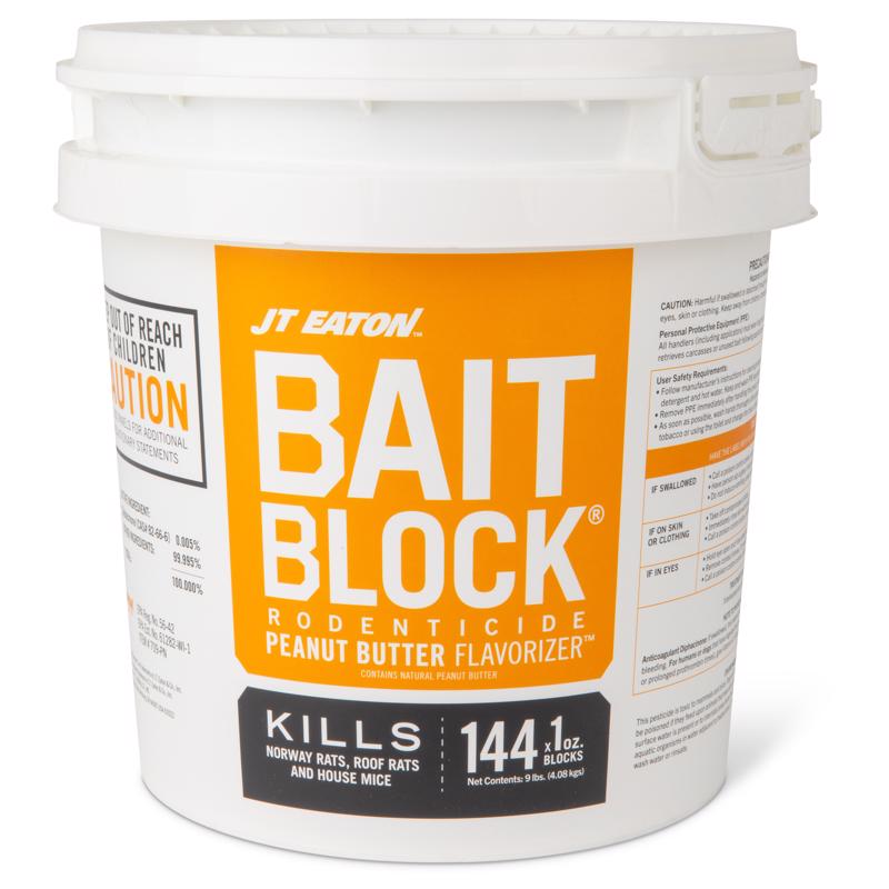 JT Eaton Toxic Peanut Butter-Flavored Rodenticide Bait Blocks For Mice and Rats 1 oz 144 pk