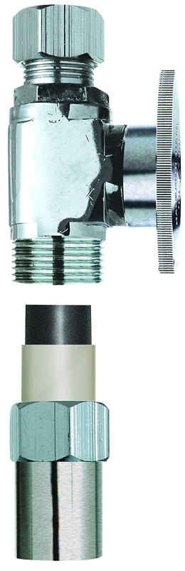 Plumb Pak PP20322LF Transition Valve, 1/2 x 3/8 in Connection, CPVC x Compression, Quarter-Turn Actuator, Brass Body