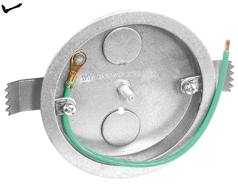 Southwire 56111-OW-UPC Ceiling Pan Box, 4 in W, 1/2 in D, 1/2 in H, 2-Knockout, Steel, Silver, Galvanized