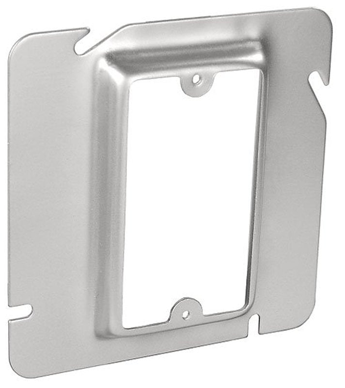 Southwire 72C13-UPC Device Ring, 5.63 in W, Square, 1-Gang, Steel, Silver, Zinc-Plated
