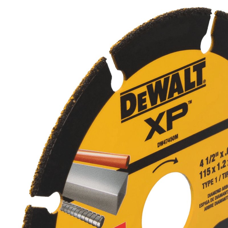 DEWALT DW47450M Cut-Off Wheel, 4-1/2 in Dia, 0.05 in Thick, 7/8 in Arbor, Diamond Abrasive