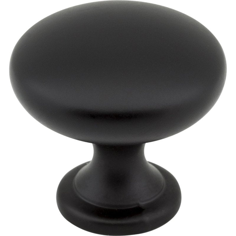 KasaWare K778MB-10 Cabinet Knob, 1-1/8 in Projection, 1-3/16 in Dia, Zinc, Matte Black, 10/PK