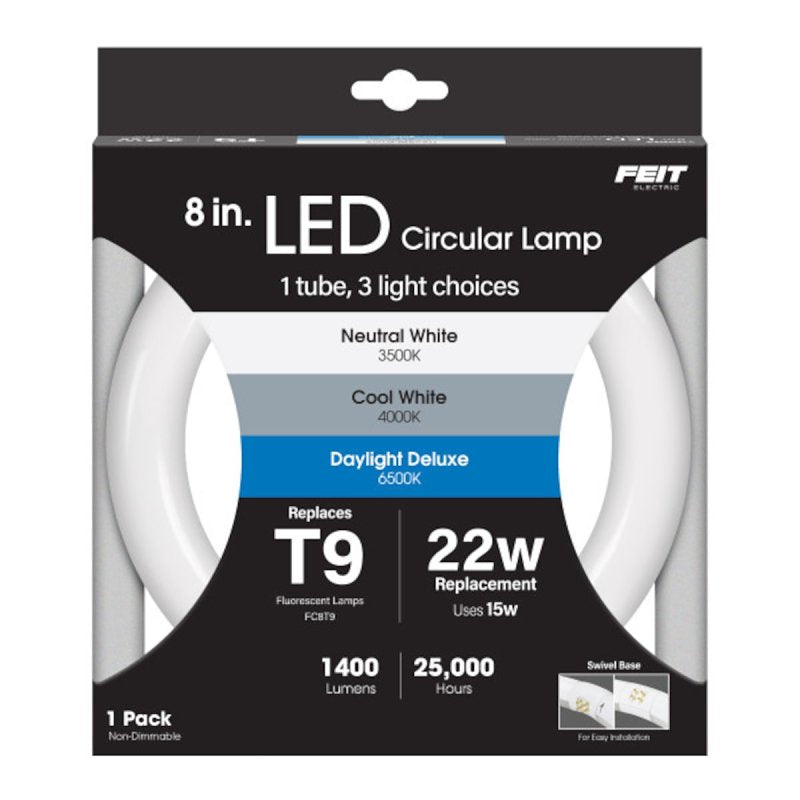 Feit Electric FC8/3CCT/LED LED Bulb, Color Selectable, Circline Lamp, G10Q 4-Pin Lamp Base