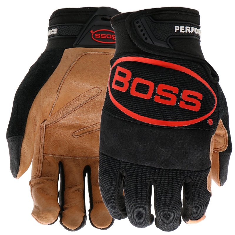 Boss Utility B51111-XL Breathable Work Gloves, Men's, XL, 8-3/8 to 8-3/4 in L, Reinforced Thumb, Spandex Back, Black