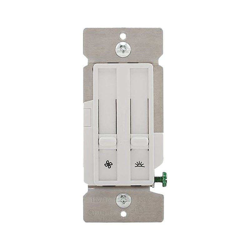 Eaton SDC15-W Dimmer and Fan Speed Control, Hardwired, 1-Pole, 120 V, White