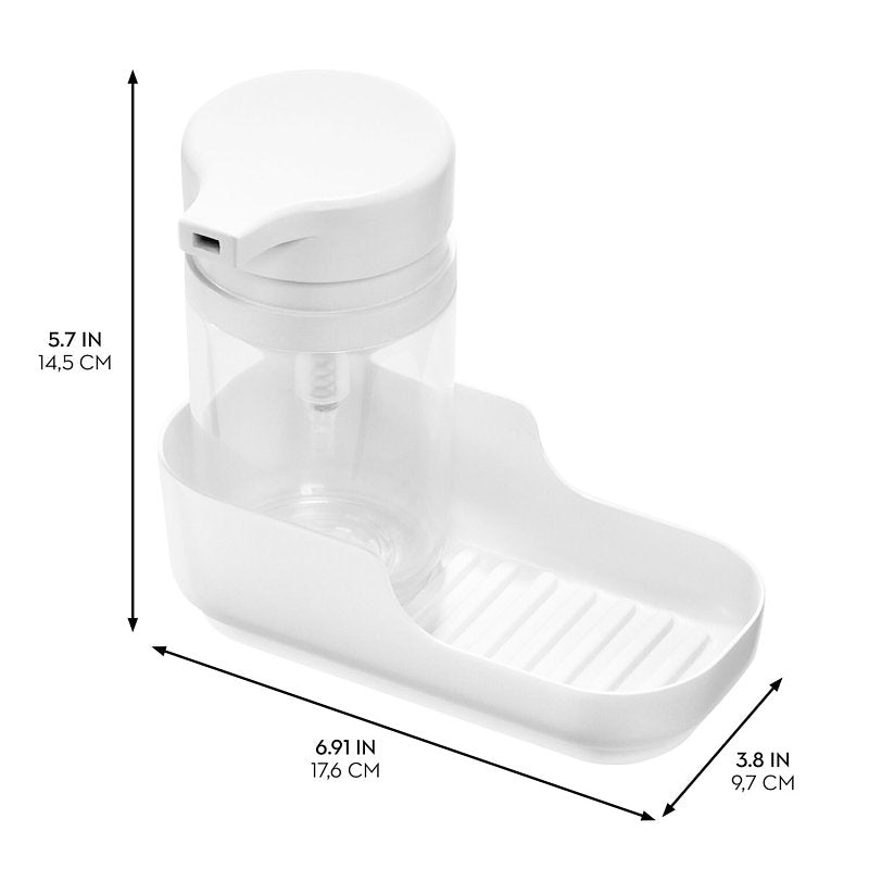 iDESIGN 23044 Soap Pump, 310 mL Capacity, Polypropylene, White, Pack of 4