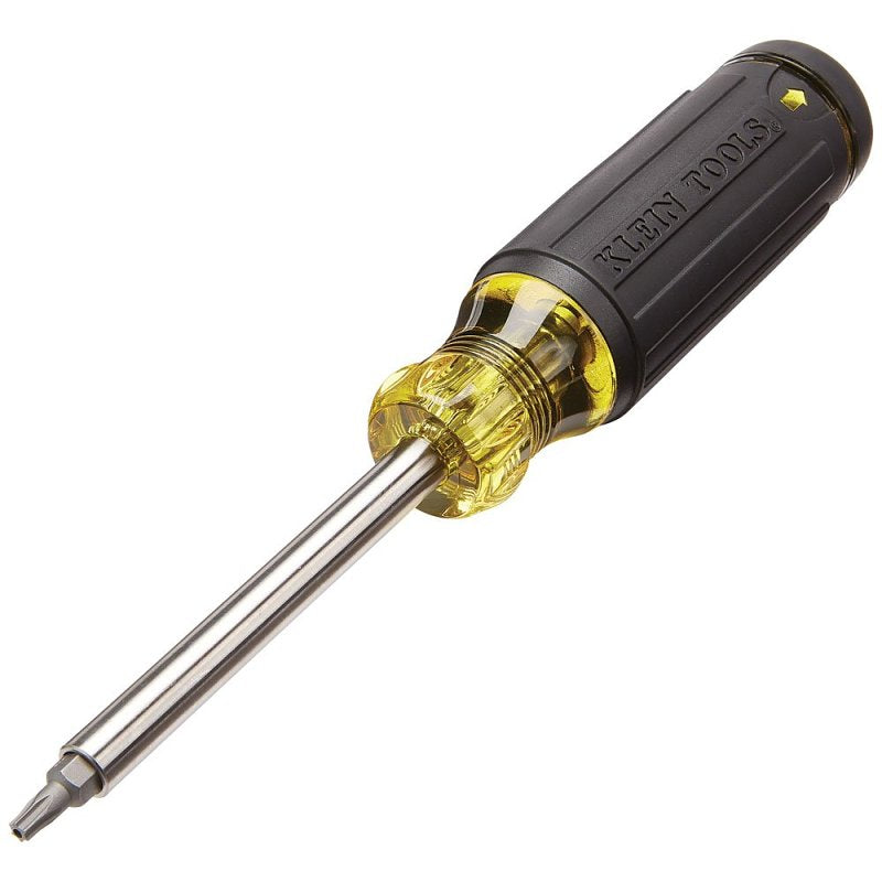 Klein Tools 32307 27-in-1 Multi-Bit Screwdriver, 1/4 in Drive, 8.49 in OAL, Plastic Handle, Cushion-Grip Handle