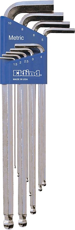 Eklind 17322 Ball End Hex Key Set, 22-Piece, Steel, Nickel-Plated