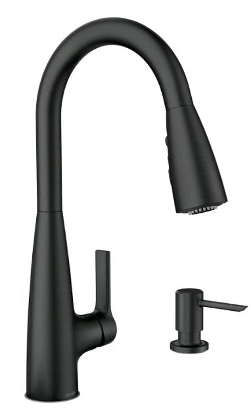 Moen Haelyn 87627 Series 87627BL Pull-Down Kitchen Faucet, 1.5 gpm, 1-Faucet Handle, 1, 2, 3, 4-Faucet Hole, Metal