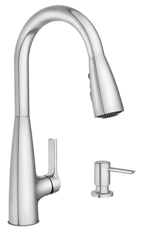 Moen Haelyn 87627 Series 87627 Pull-Down Kitchen Faucet, 1.5 gpm, 1-Faucet Handle, 1, 2, 3, 4-Faucet Hole, Metal