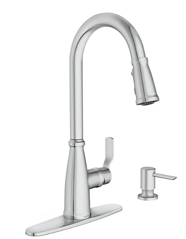 Moen Nolia 87071 Series 87071 Pull-Down Kitchen Faucet, 1.5 gpm, 1-Faucet Handle, 1, 2, 3, 4-Faucet Hole, Metal