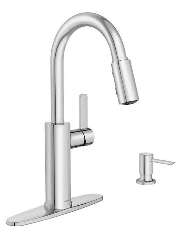 Moen Durani 87070 Series 87070 Pull-Down Kitchen Faucet, 1.5 gpm, 1-Faucet Handle, 1, 2, 3, 4-Faucet Hole, Metal