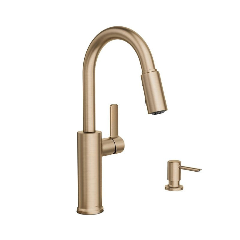 Moen Durani Pulldown 87070 Series 87070BZG Kitchen Faucet, 1.5 gpm, 1-Faucet Handle, 4-Faucet Hole, Metal, Bronze Gold