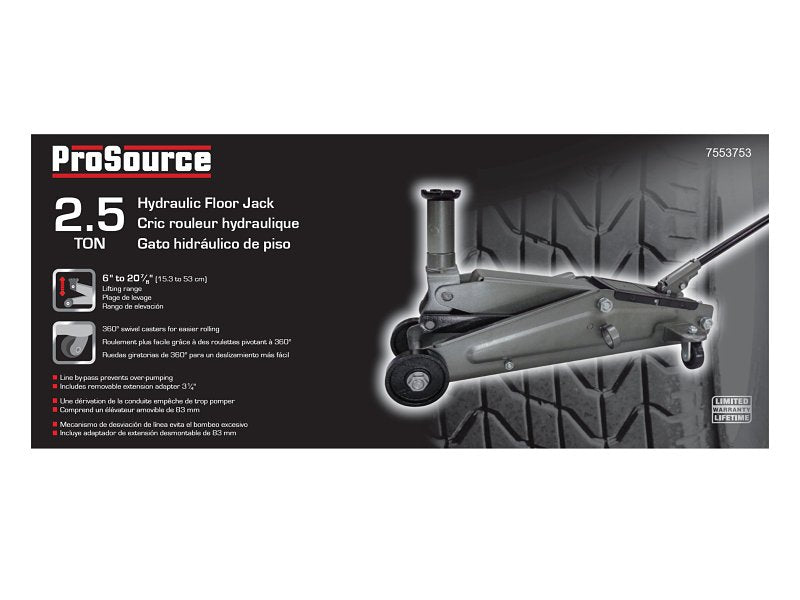 Prosource T070201B Trolley Floor Jack, 2.5 ton, 5-5/16 to 19-5/16 in Lift, Gray