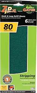 Gator ZipXL 7242 Sanding Sheet Refill, 9-7/8 in L, 3-7/8 in W, 80 Grit, Medium, Aluminum Oxide Abrasive