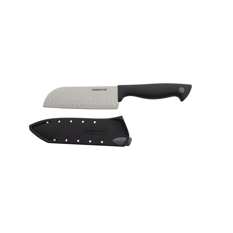 Farberware 5301751 Santoku Knife, 5 in L Blade, Stainless Steel Blade, Polypropylene Handle, Black Handle, Plain Blade, Pack of 3