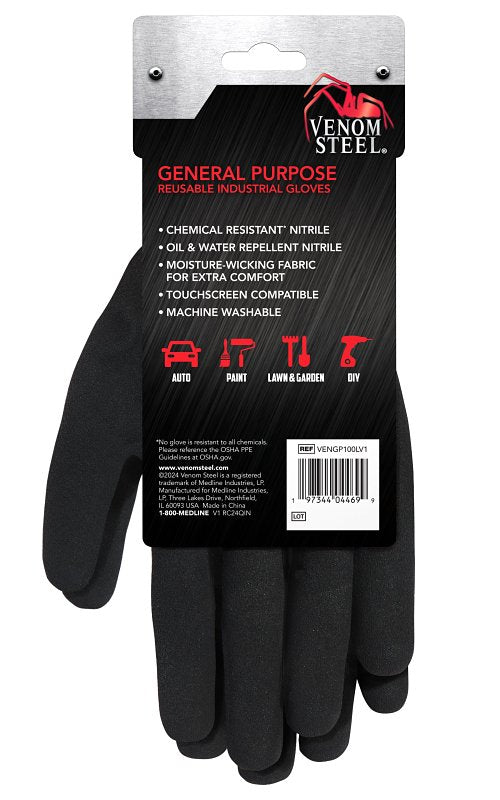 Medline VENGP100LV1 General-Purpose, Reusable Work Gloves, M/L
