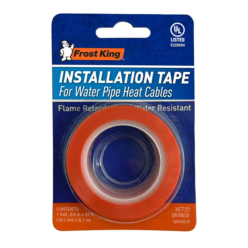 Frost King HCT22 Heat Cable Installation Tape, 22 ft L, 3/4 in W, 7 mil Thick, Orange