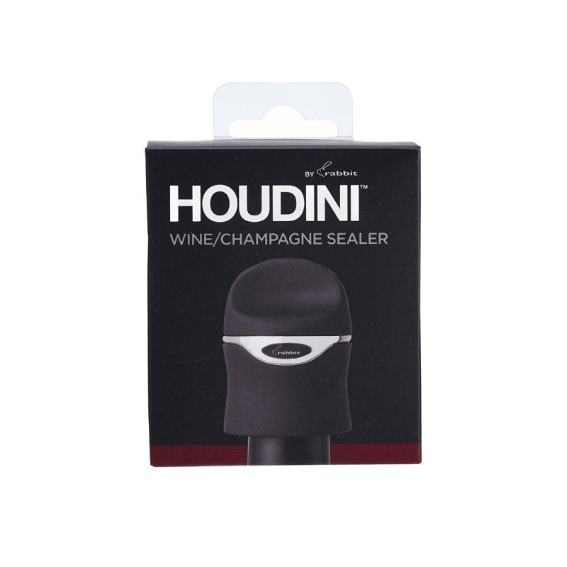 Houdini 5273272 Champagne Sealer, Plastic/Silicone, Black, Pack of 3