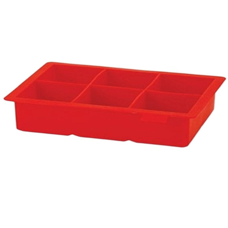 rabbit W6330T Ice Cube Tray, 590 mL Capacity, 6-Compartment, Silicone, Red, 6 in L, 9 in W, Dishwasher Safe: Yes, Pack of 3