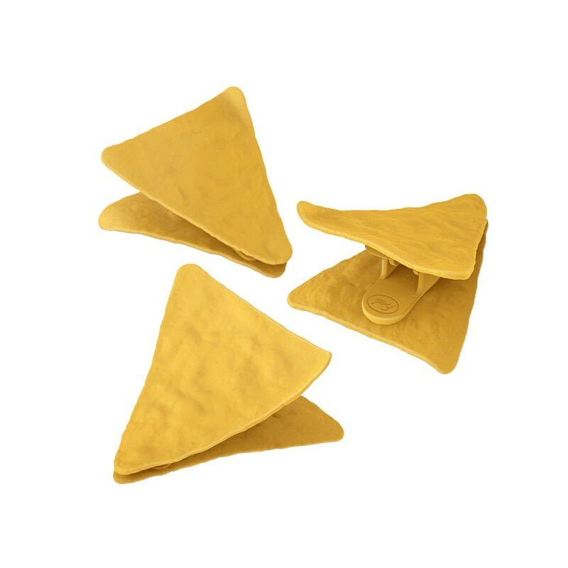 Fred & FRIENDS 5246940 Tortilla Chip Bag Clip, ABS Plastic, Brown, Pack of 6
