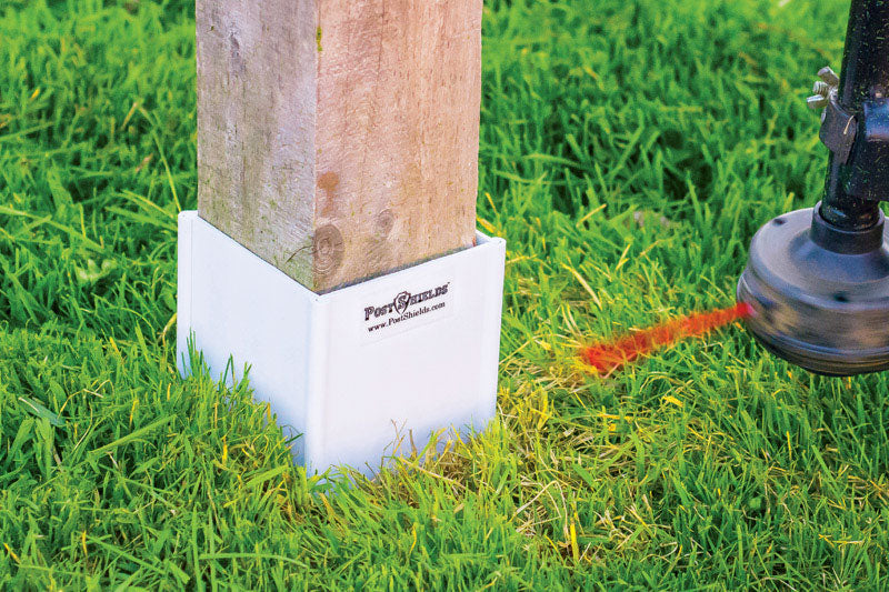 Post Shields Inc. 4 in. H X 4 in. W X 4 in. L Plastic White Fence Post Protection, Pack of 10