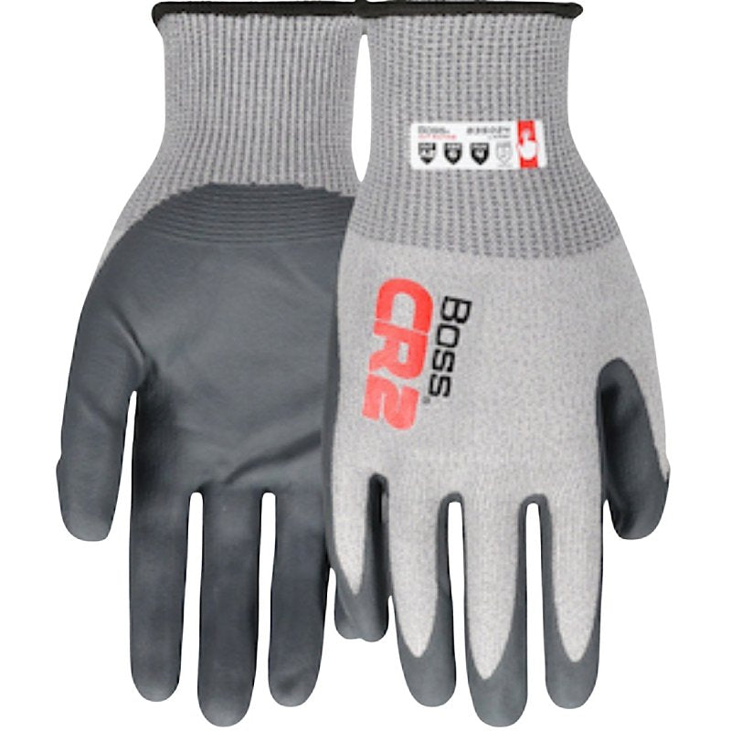 Boss CR2 B35024-L Touchscreen Compatible Gloves, L, Elastic Knit Wrist Cuff, Foam Nitrile Coating, Nylon Glove