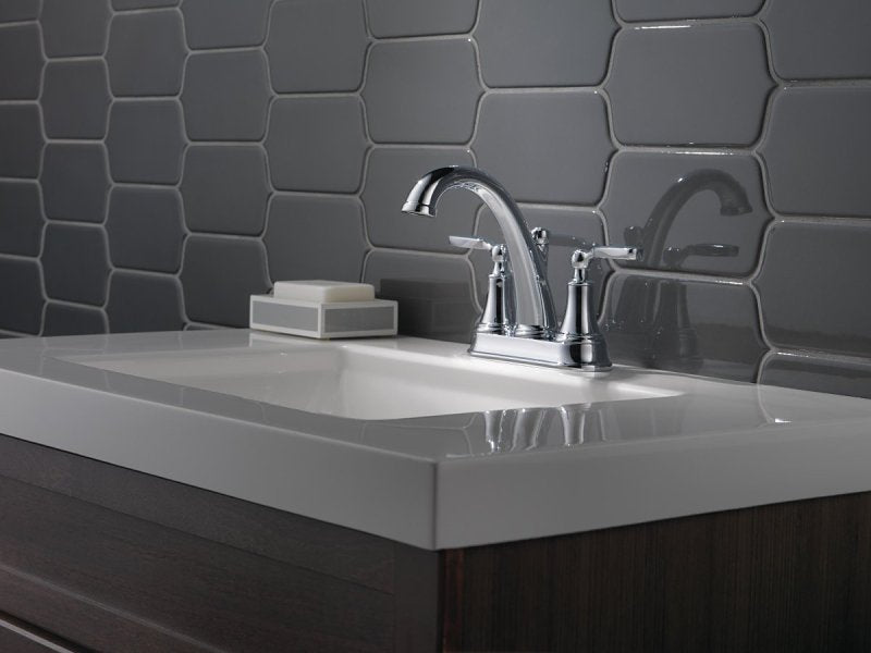 Delta WOODHURST Series 2532LF-MPU Centerset Bathroom Faucet, 1.2 gpm, 2-Faucet Handle, 3-Faucet Hole, Metal