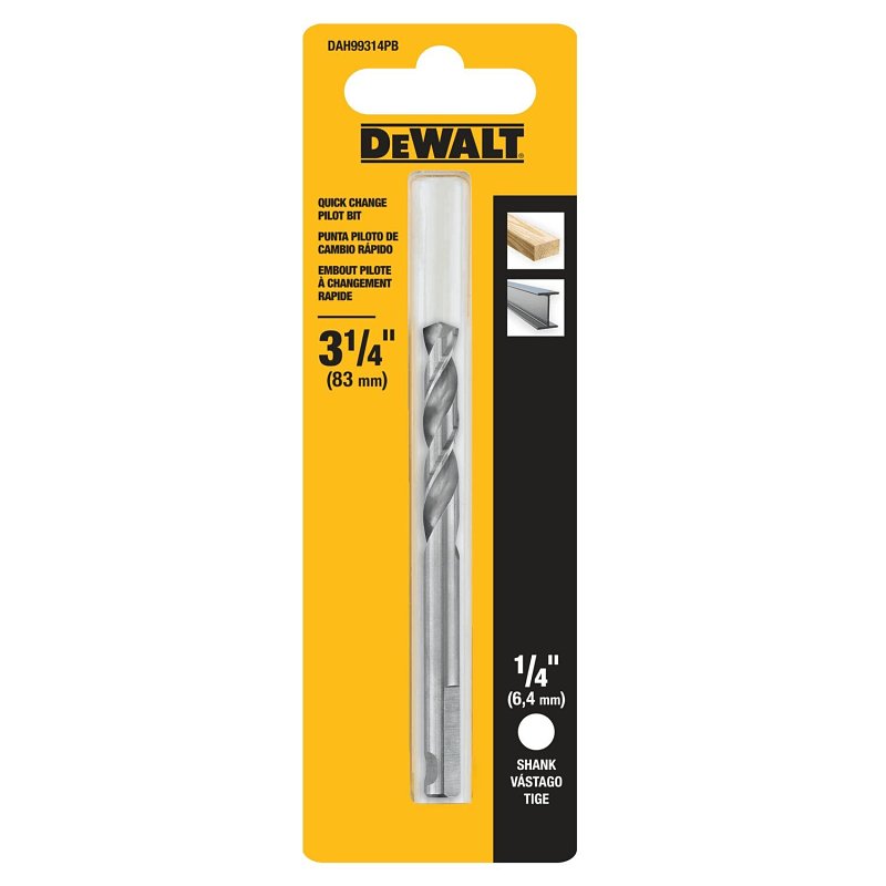 DEWALT DAH99314PB Pilot Drill Bit, 1/4 in Shank