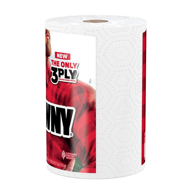 Brawny Tear-A-Square 44672 Paper Towel Roll, 3-Ply, Pack of 6